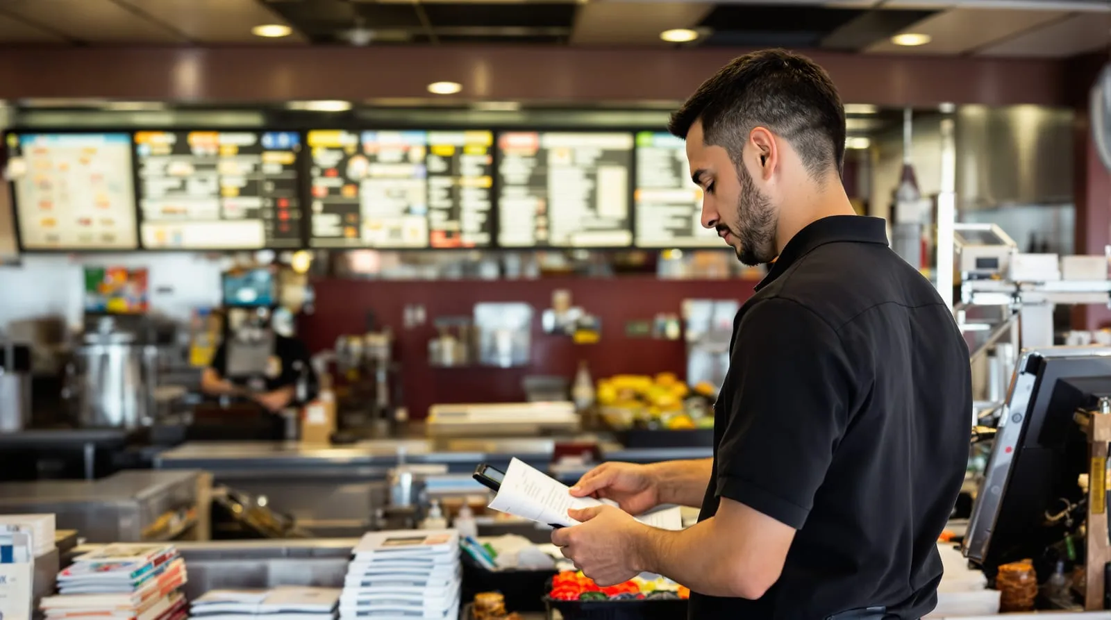 Fast food worker in Australia