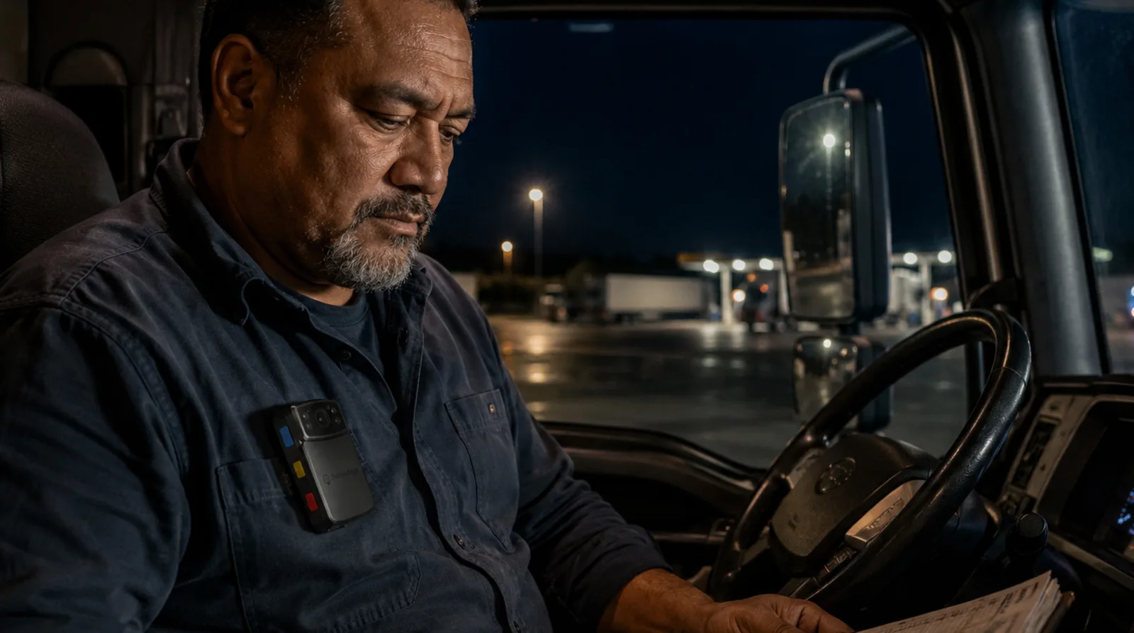 A long-haul driver on a regional route at 2am.
